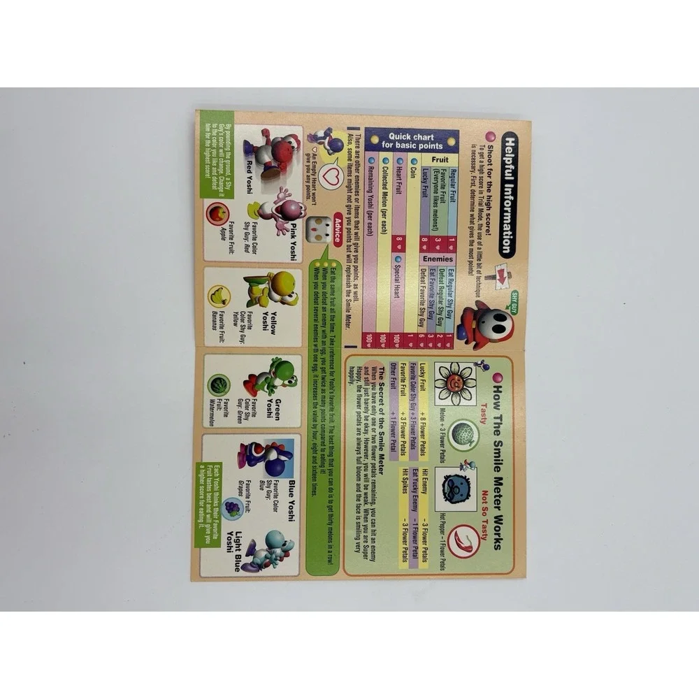 Nintendo 64 N64 Yoshi's Story Insert Manual